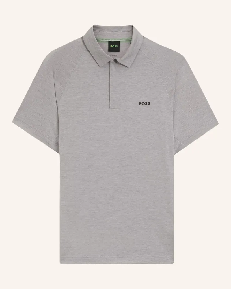 HUGO BOSS Poloshirt Pl_Tour Wool Slim Fit grau Hellgrau