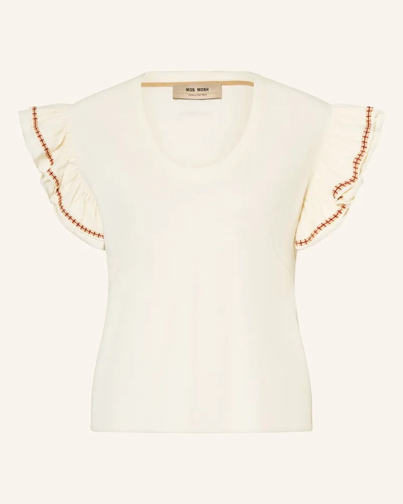 Mos Mosh T-Shirt Mmtorra Mit Rüschen weiss Ecru