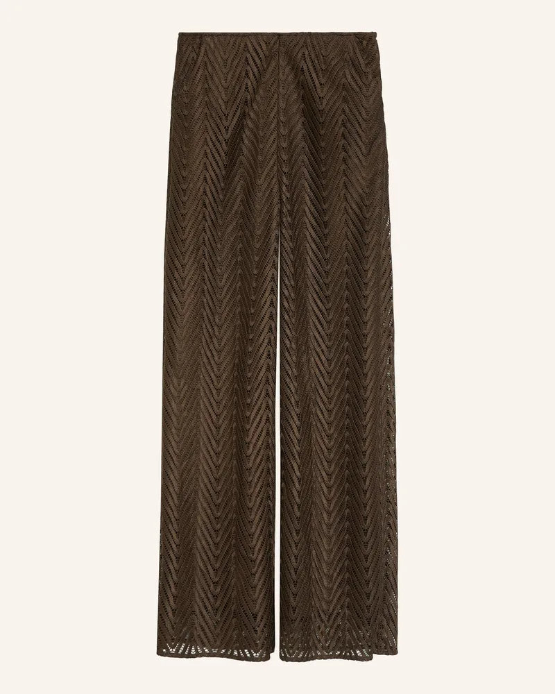 COMMA Hose aus Spitze Braun
