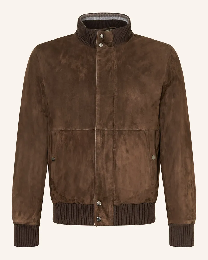 Paul & Shark Lederblouson Dunkelbraun