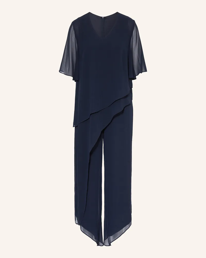 Vera Mont Jumpsuit mit 3/4-Arm und Volants Dunkelblau