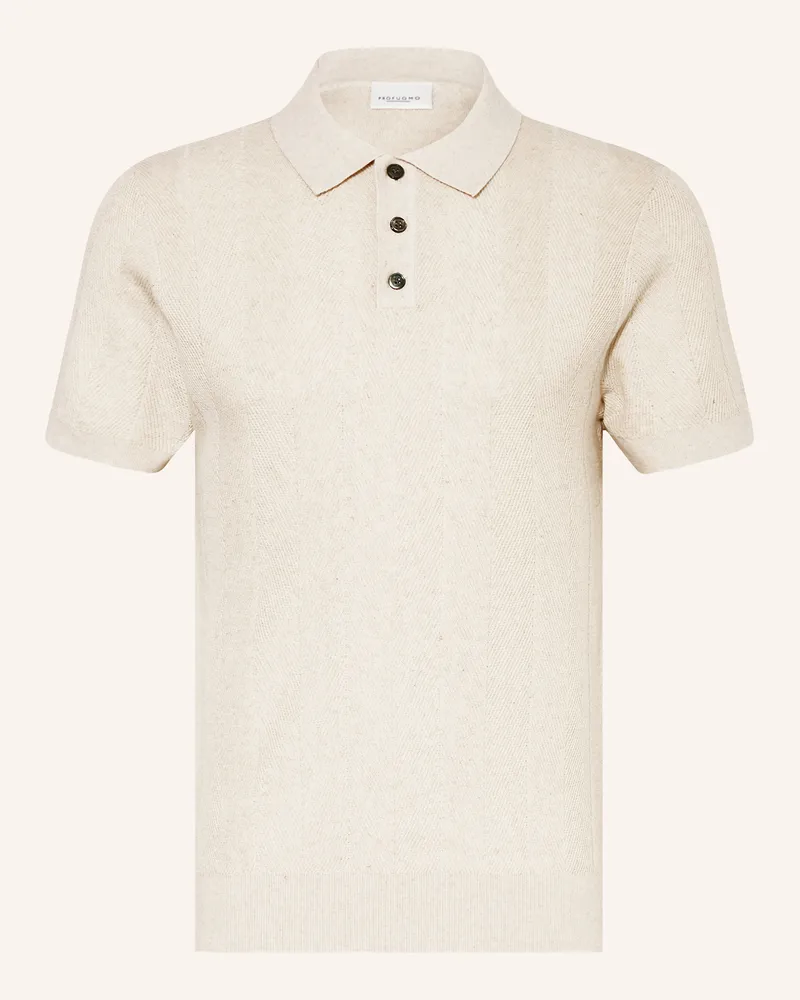 Profuomo Strick-Poloshirt Regular Fit Ecru