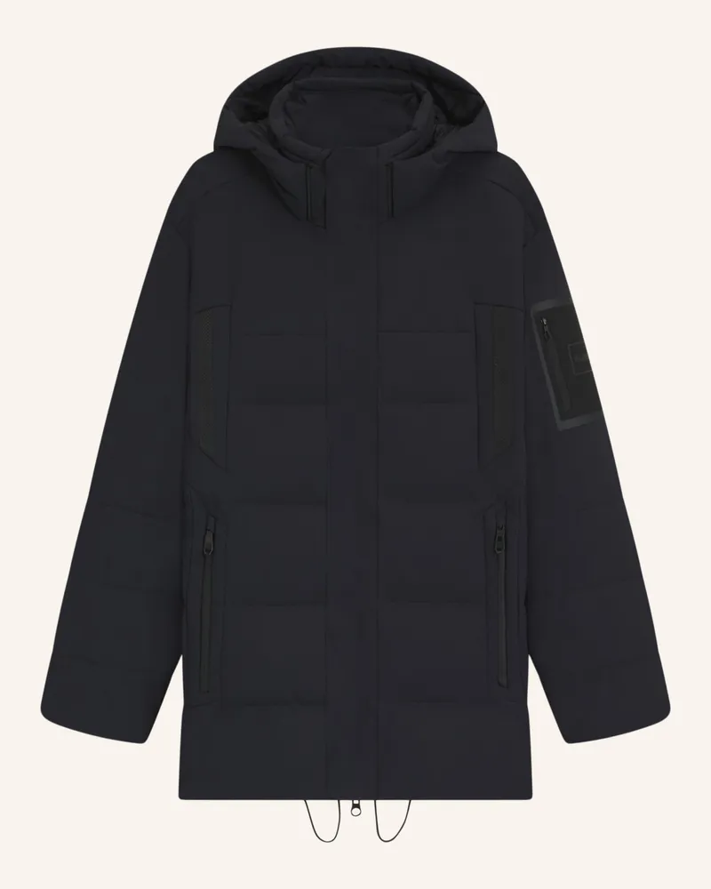 HUGO BOSS Casual Jacke OW_BLOCK-X PARKA Regular Fit Dunkelblau