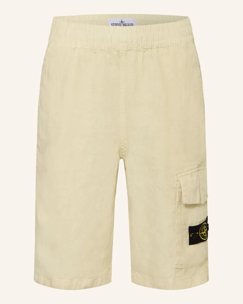Stone Island Cargoshorts Regular Fit aus Leinen Beige