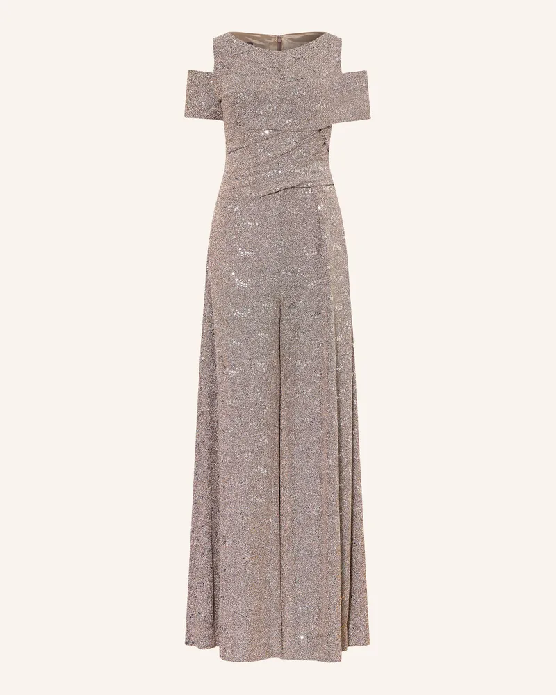 Talbot Runhof Jumpsuit Aus Jersey Mit Glitzergarn silber Platin