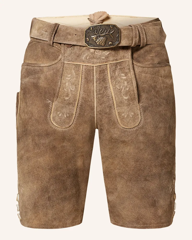 Spieth & Wensky Trachten-Lederhose Rampoldi braun Hellbraun