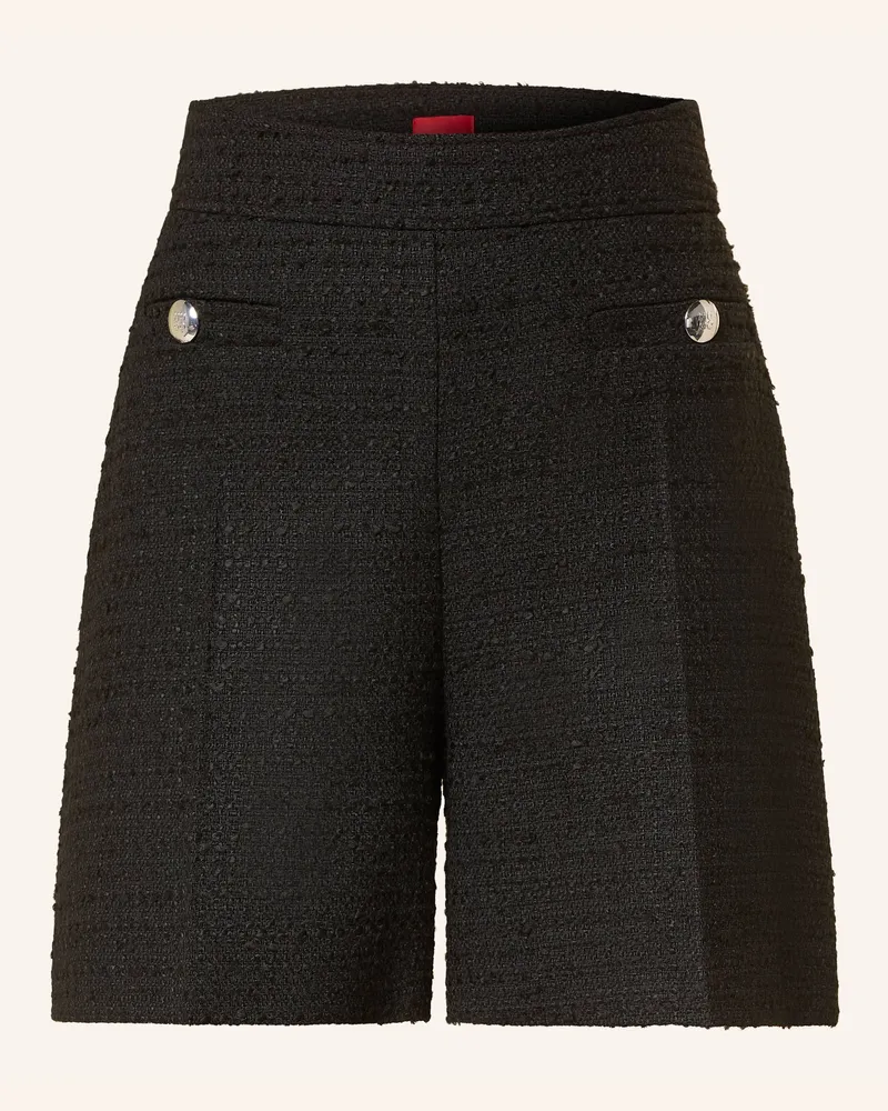 HUGO BOSS Bouclé-Shorts HABERI Schwarz