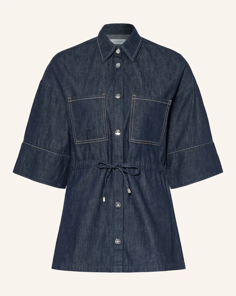 COMMA Jeansbluse blau Dunkelblau