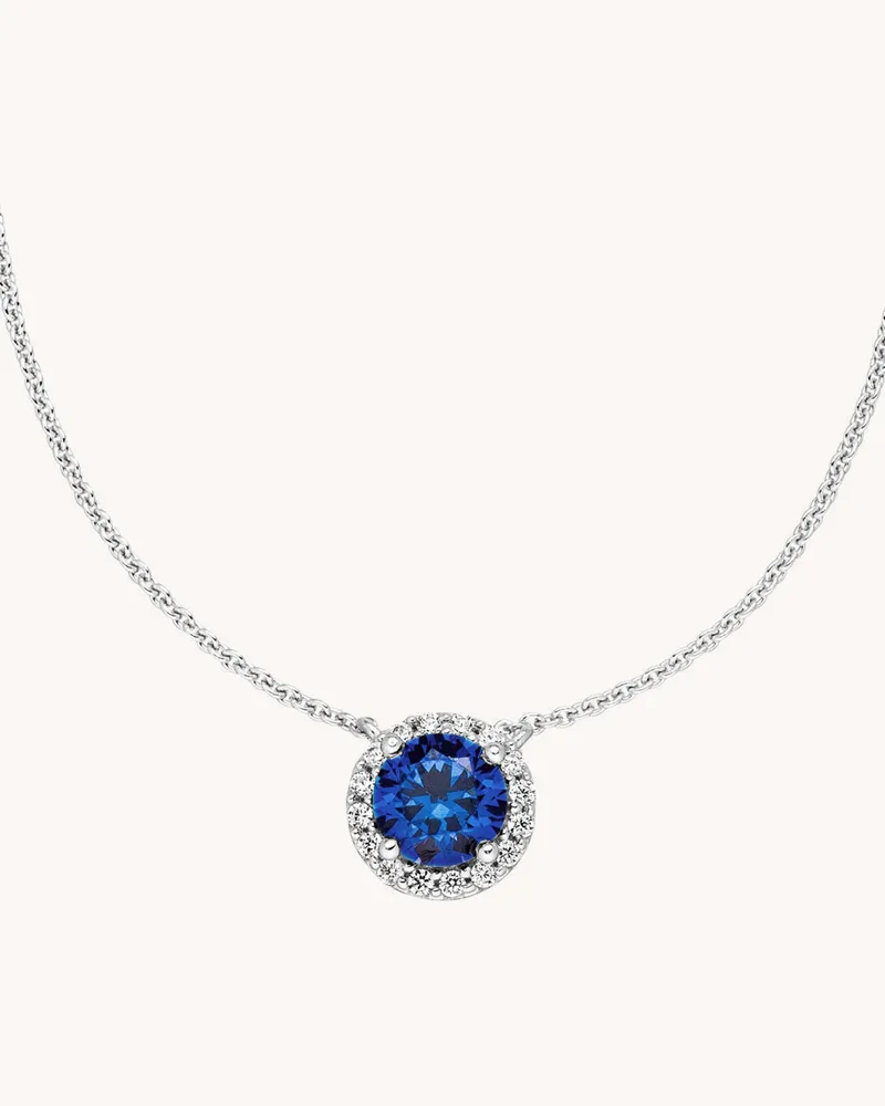 VEYNOU Halskette AVA aus 14 Karat Weißgold und 1,0ct. Saphir und Diamanten Weissgold