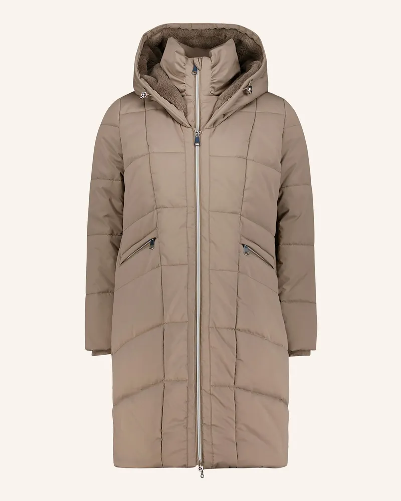 Cartoon Steppmantel gruen Hellbraun