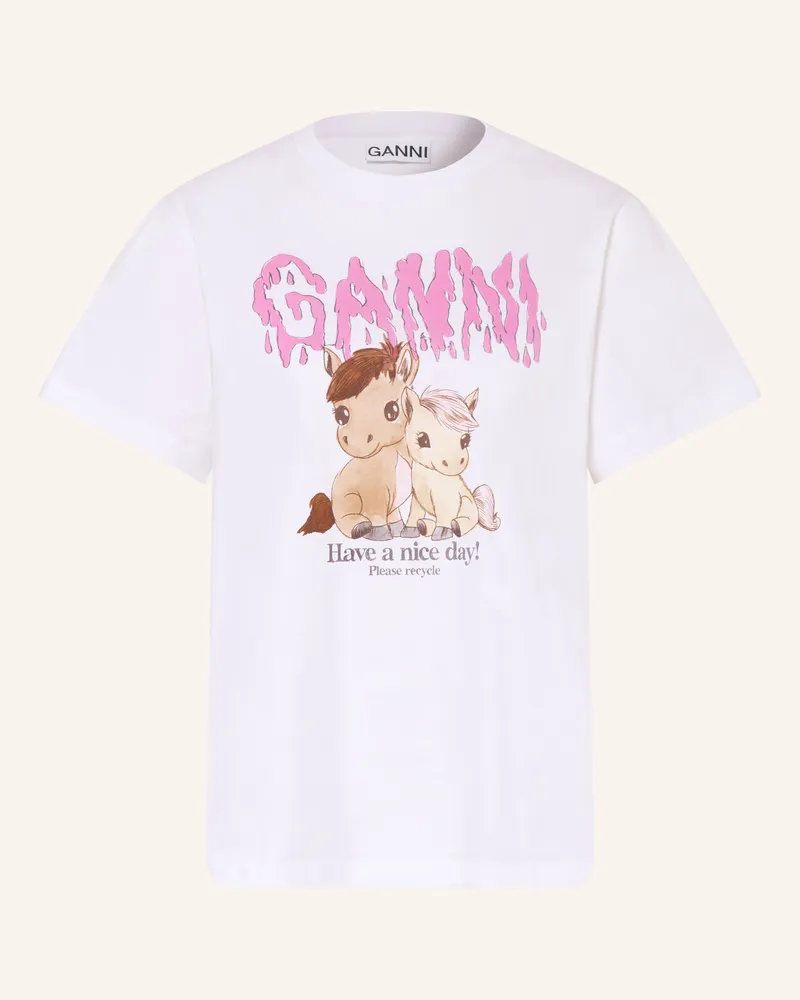 Ganni T-Shirt Weiss
