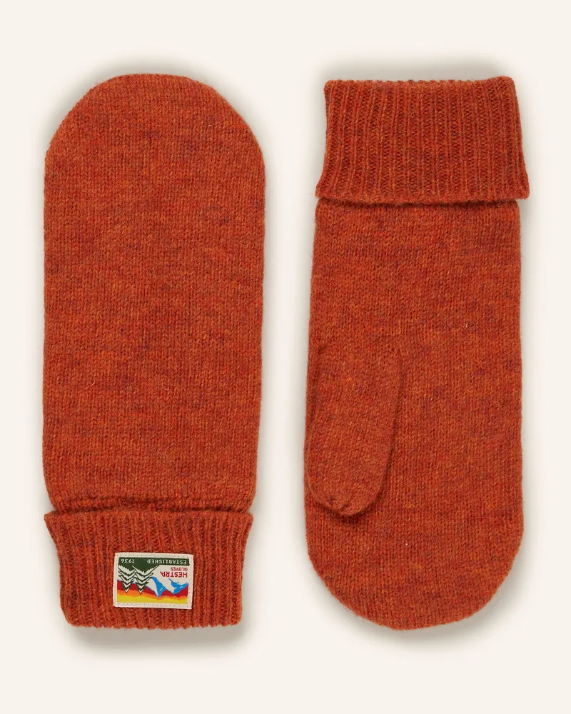 Hestra Fäustlinge RAGGWOOL MITT Dunkelorange