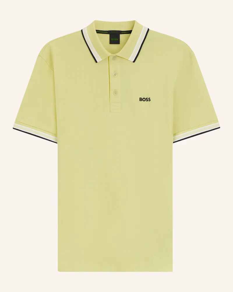 HUGO BOSS Piqué-Poloshirt Paddy Curved Regular Fit gelb Gelb