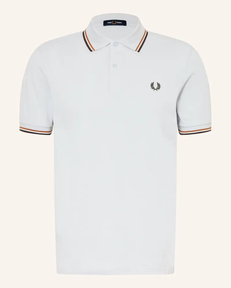 Fred Perry Piqué-Poloshirt blau Hellblau