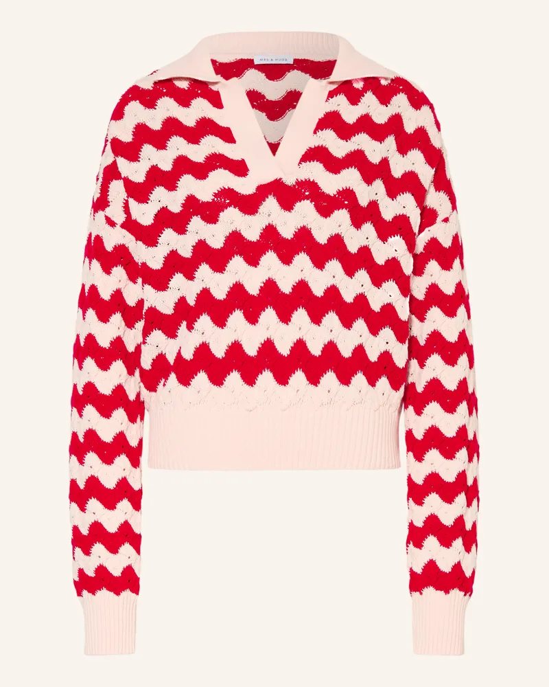 Mrs & HUGS Pullover rosa Rot
