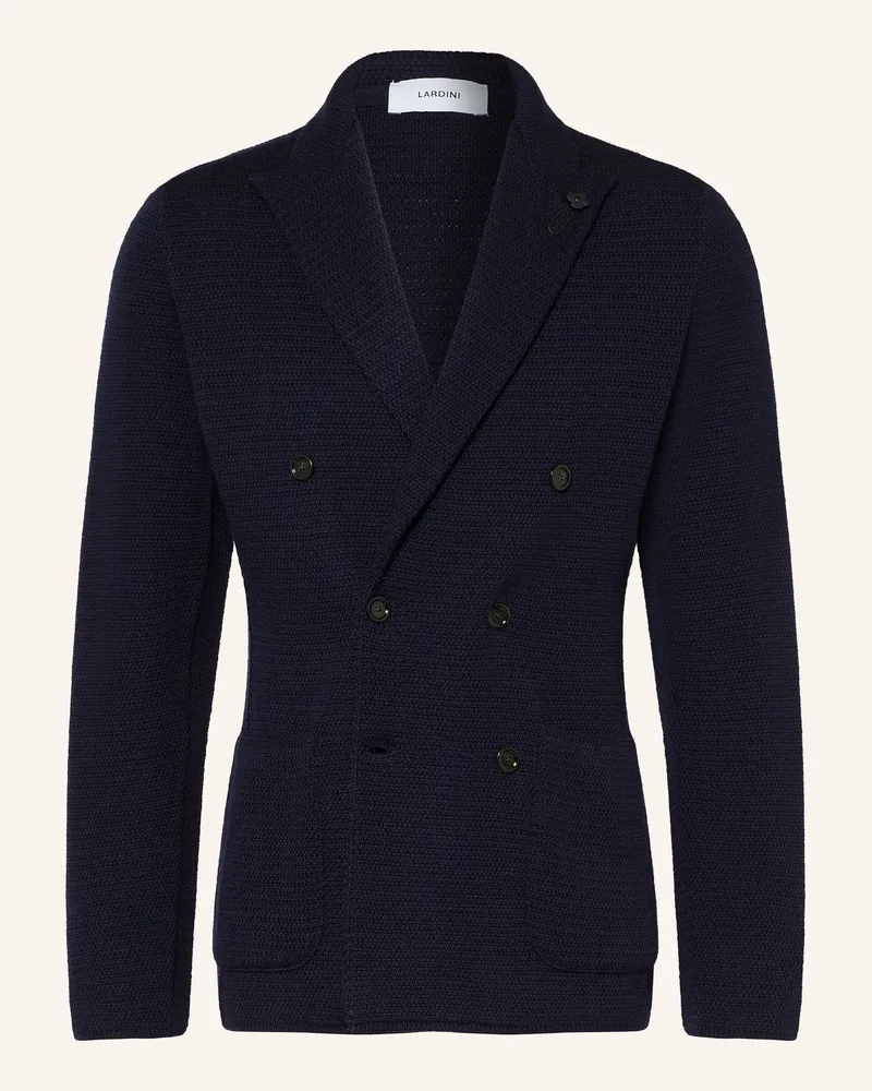LARDINI Stricksakko Slim Fit blau Dunkelblau