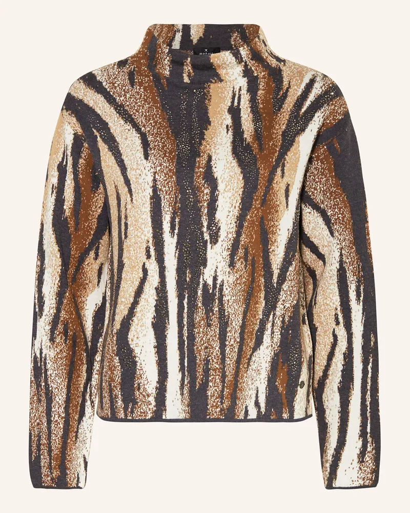 monari Pullover mit Schmucksteinen Dunkelgrau