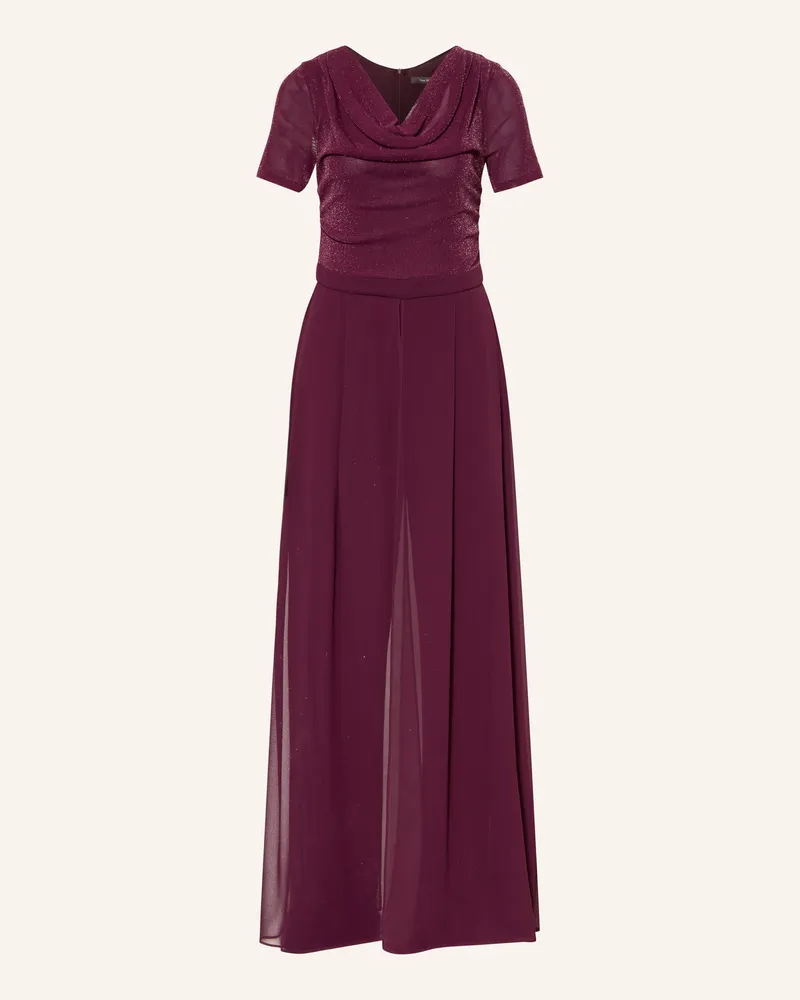 Vera Mont Jumpsuit Im Materialmix Mit Glitzegarn rot Dunkelrot