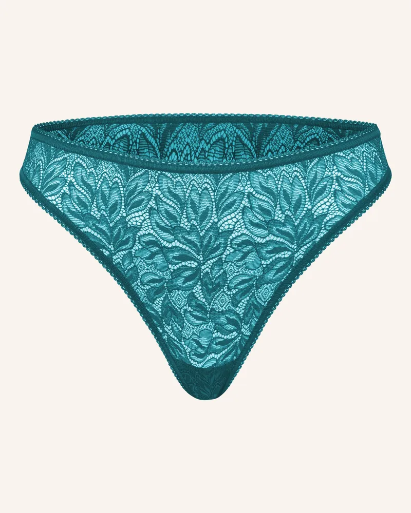 Ehrlich Textil Iconic Lace String Aus Spitze - Florales Motiv blau Blau