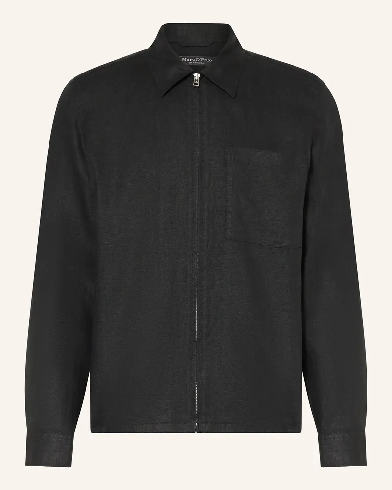 Marc O'Polo Leinen-Overjacket Schwarz