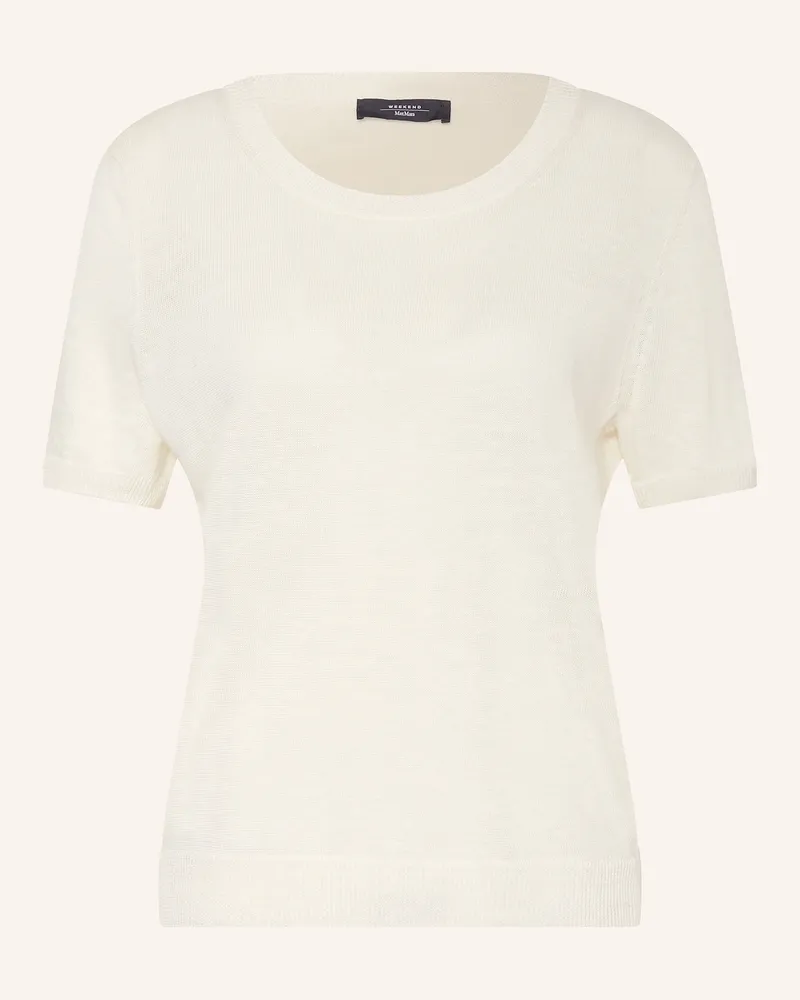 Max Mara Strickshirt Pancone Aus Leinen weiss Ecru