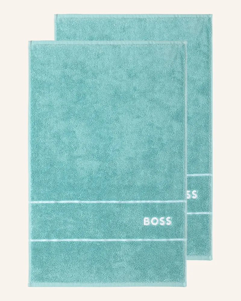 HUGO BOSS Gästetuch 2er Set Plain blau Hellgrün