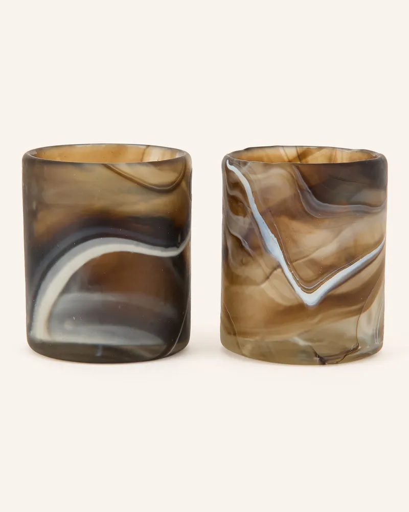 House Doctor 2er-Set Teelichthalter Hdkae braun Dunkelbraun