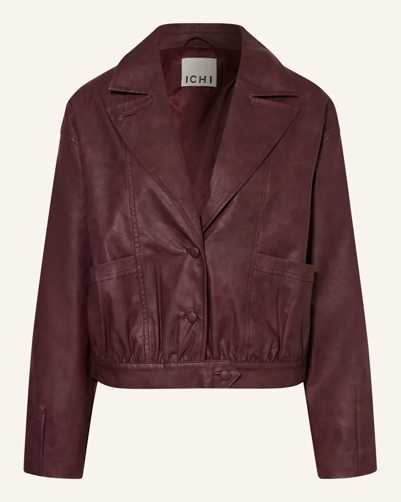 ICHI Blouson Ihkanira In Lederoptik rot Dunkelrot