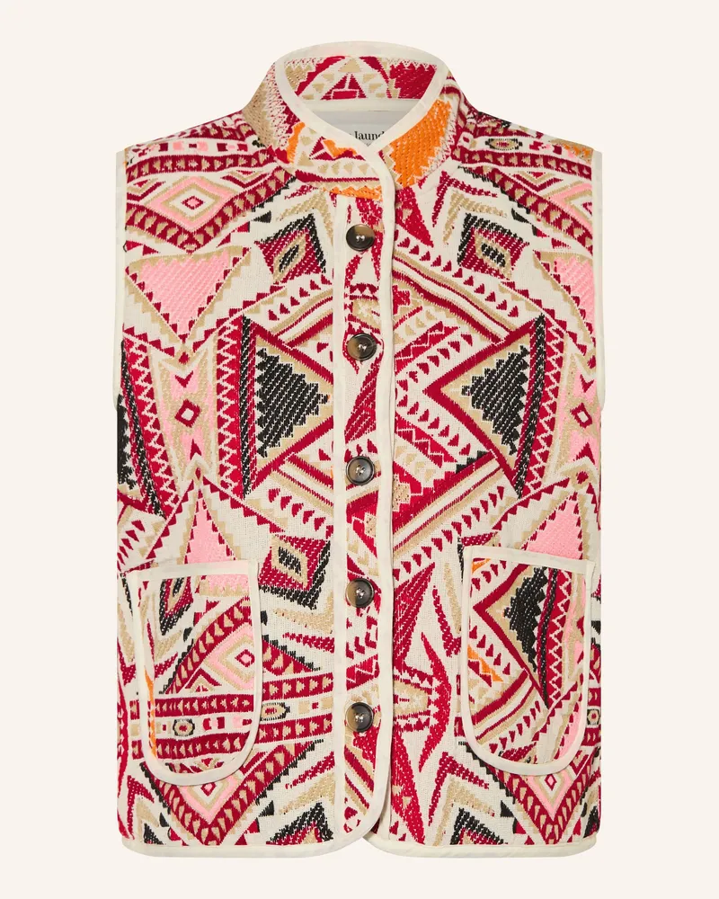 Lollys Laundry Steppweste CAIROLL aus Jacquard Dunkelrot