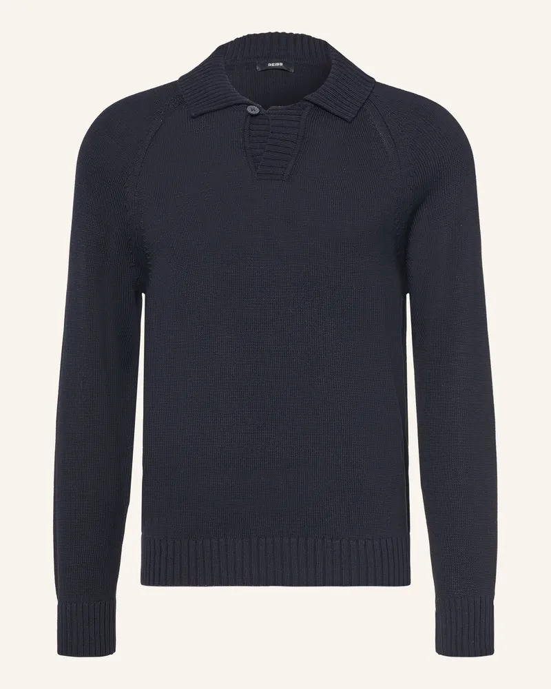 Reiss Strick-Poloshirt Ashdown blau Schwarz