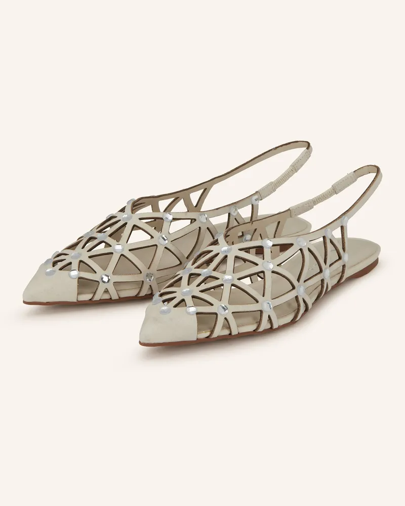 CARRANO Slingballerinas Mit Schmucksteinen weiss Creme