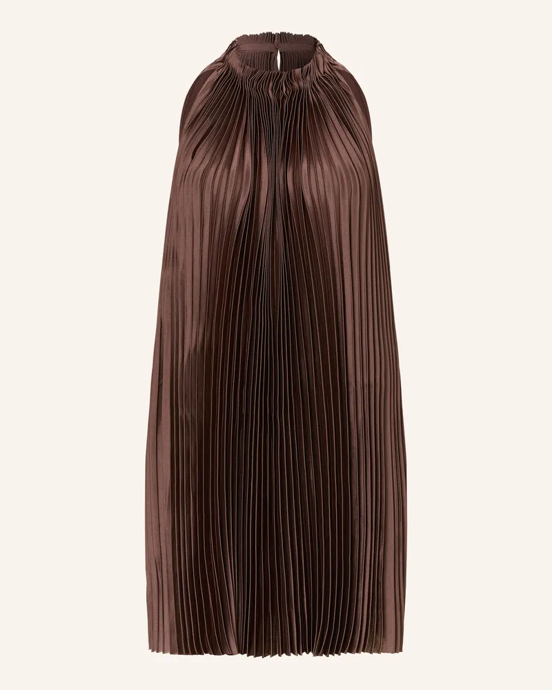 Reiss Plisseekleid Astrid braun Dunkelbraun