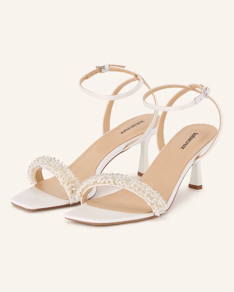 Lola Cruz Sandaletten Martina Mit Schmuckperlen weiss Creme