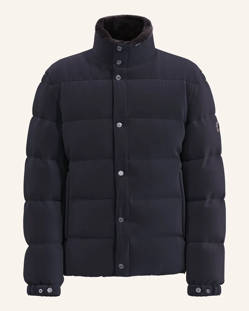 JOOP! Steppjacke NEWTON mit abnehmbarem Kunstfell Dunkelblau