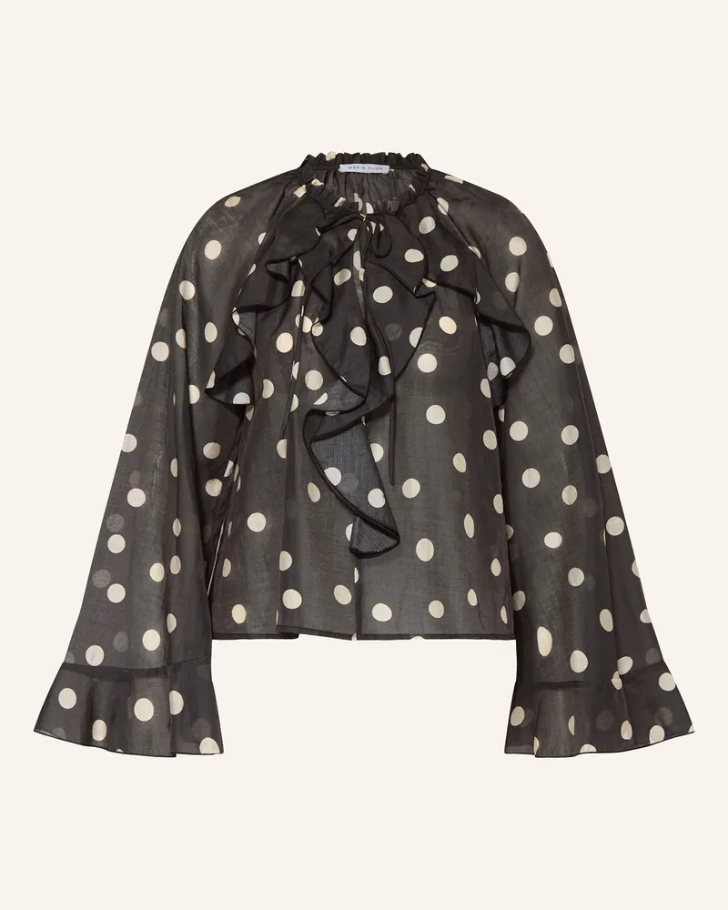 Mrs & HUGS Blusenshirt Mit Volants schwarz Dunkelgrau