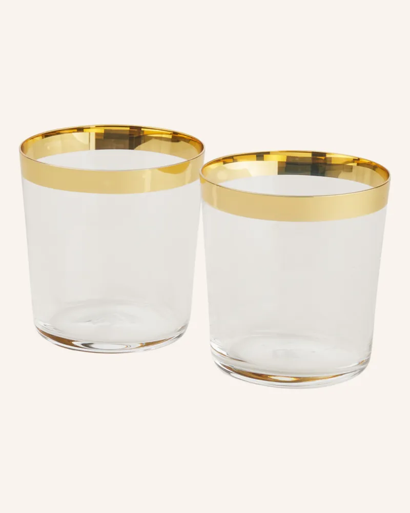 Dolce & Gabbana Casa 2er-Set Trinkgläser gold Weiss