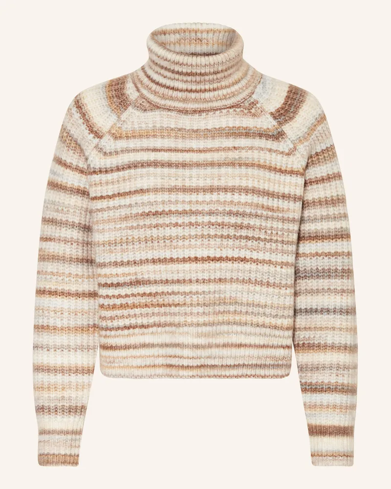 Mrs & HUGS Cropped-Rollkragenpullover Taupe