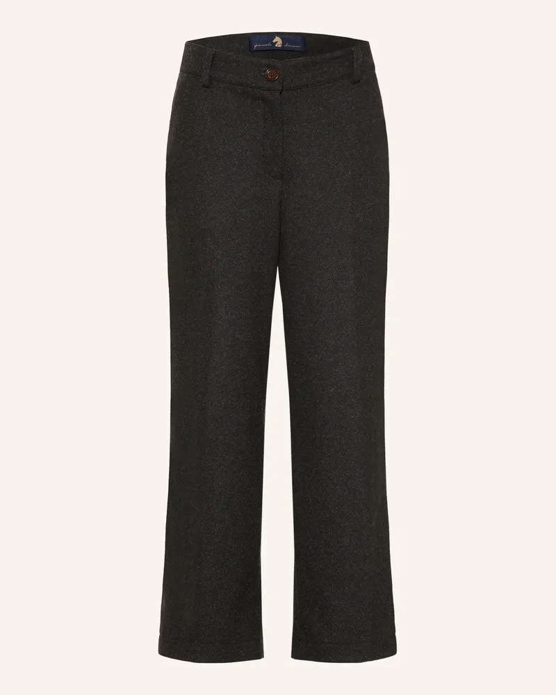 Pamela Henson 7/8-Hose Aus Flanell braun Dunkelgrau