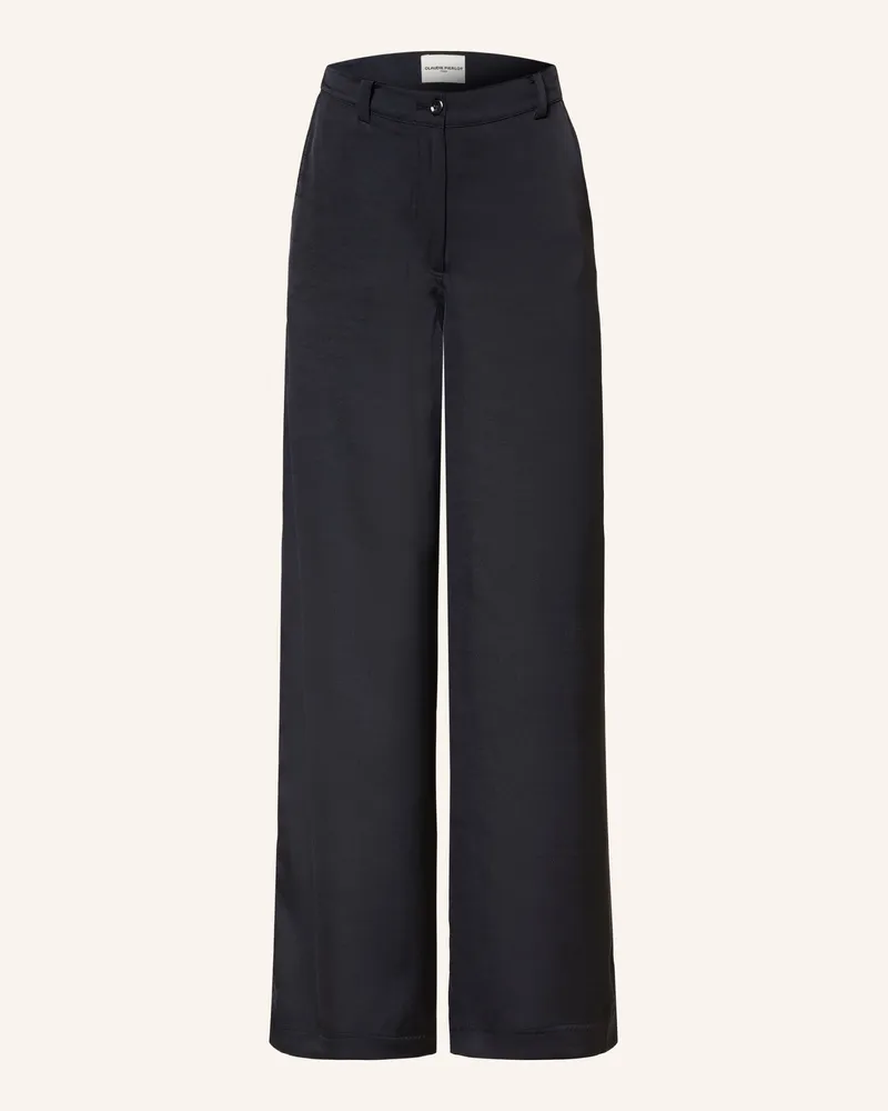 Claudie Pierlot Marlenehose Aus Satin blau Dunkelblau