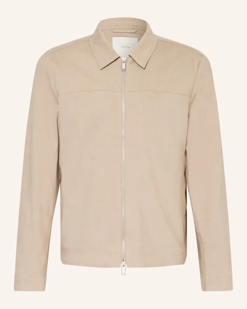 Calvin Klein Jacke Mit Leinen beige Grau