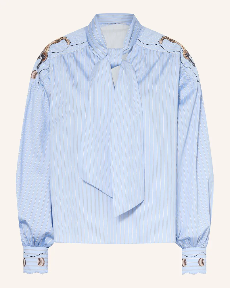 IVI Collection Blusenshirt Mit Abnehmbarer Schluppe blau Hellblau