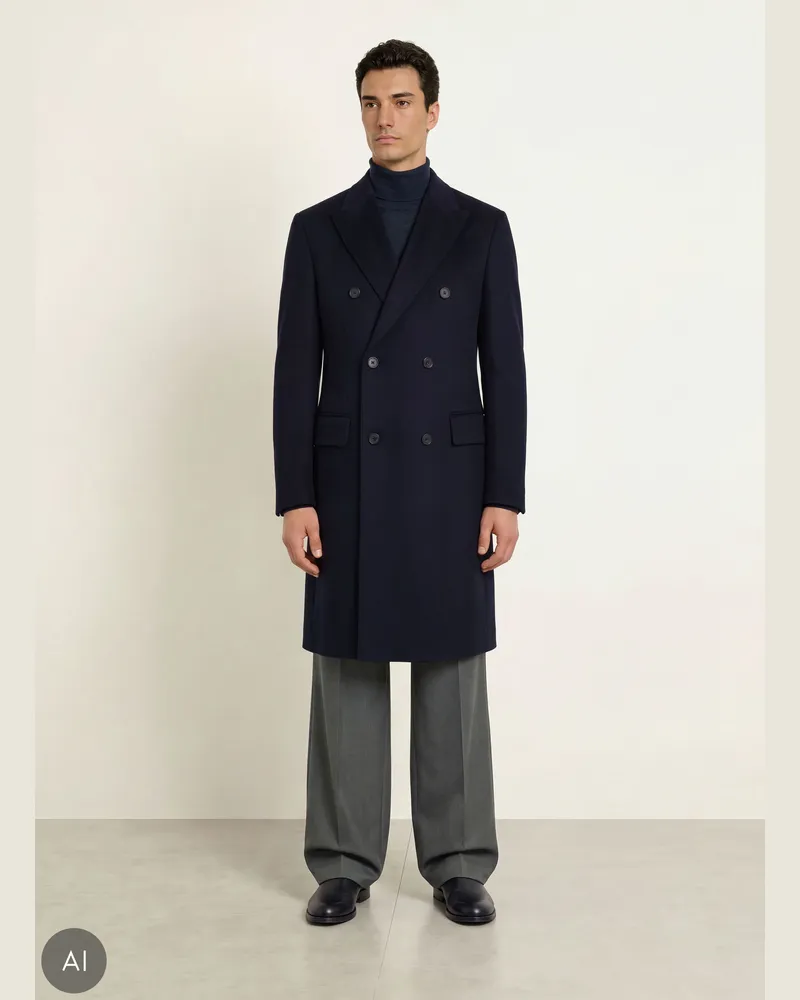 HUGO BOSS Wollmantel blau Dunkelblau