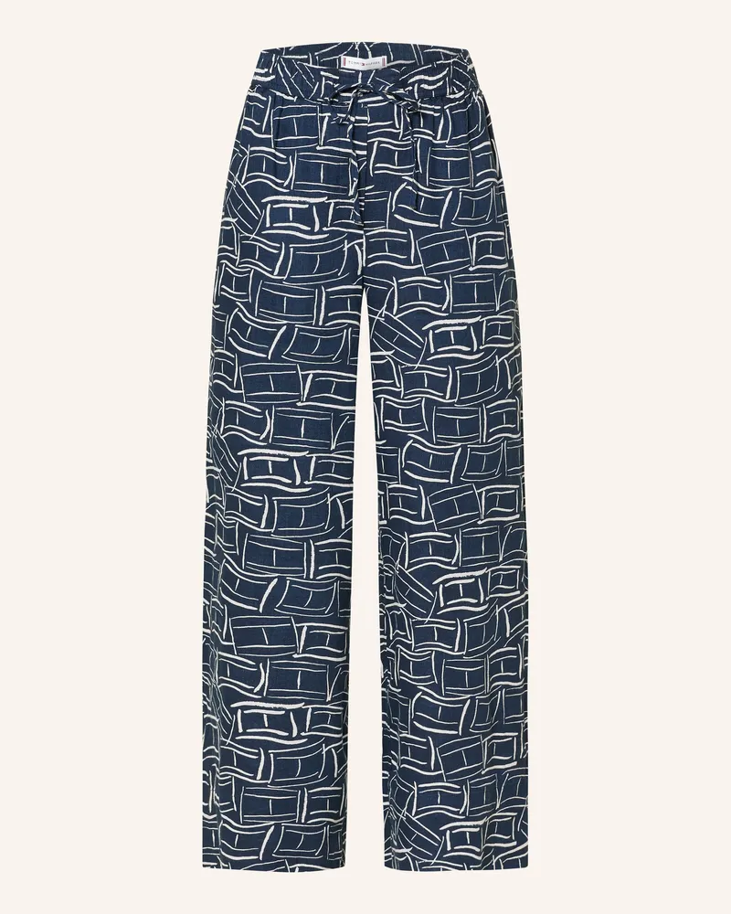 Tommy Hilfiger Leinenhose blau Dunkelblau