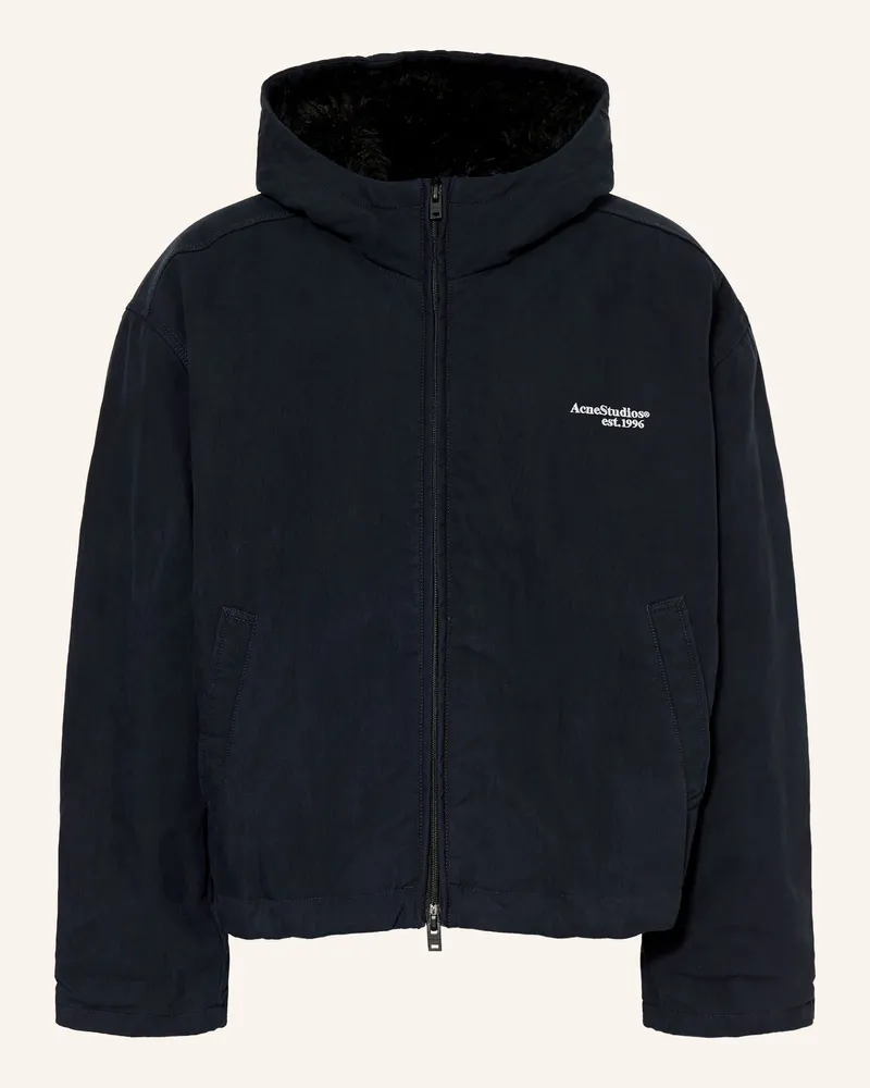 Acne Studios Jacke Mit Kunstfell blau Dunkelblau