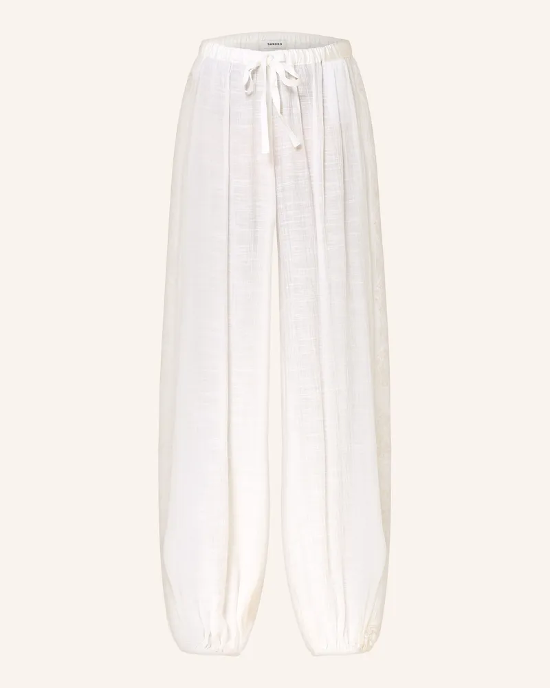 Sandro 7/8-Hose mit Spitze Weiss
