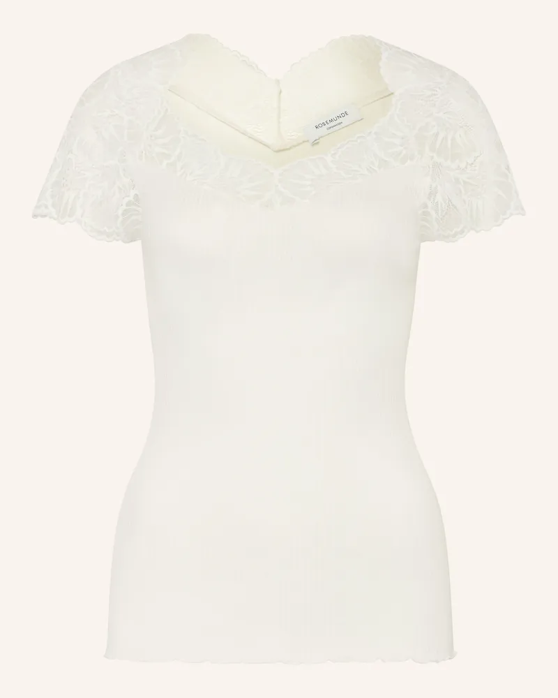 Rosemunde T-Shirt Beatha Mit Seide Und Spitze weiss Ecru