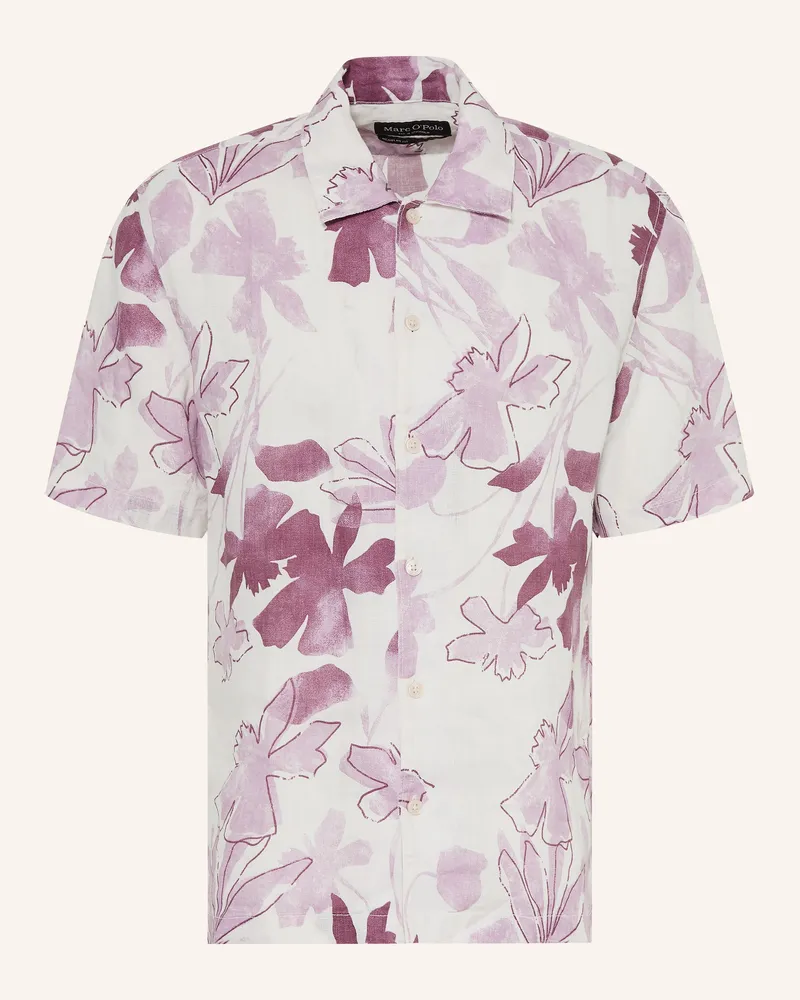 Marc O'Polo Kurzarm-Hemd Regular Fit Aus Leinen rosa Creme