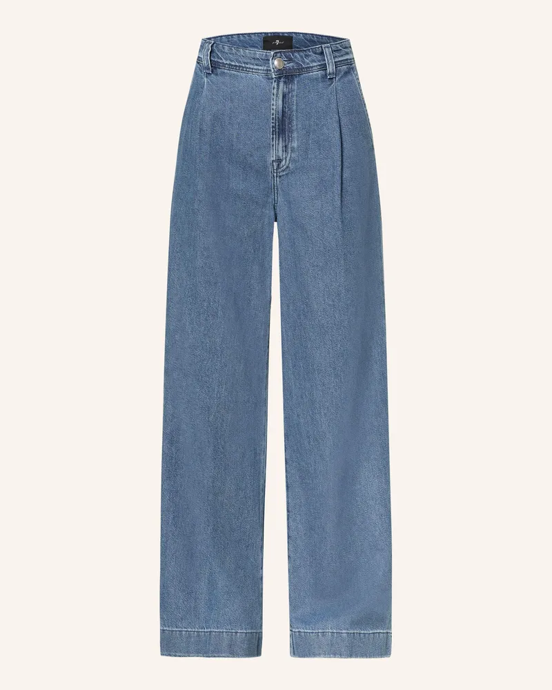 7 for all mankind Wide Leg Jeans Pleated Trouser blau 1bb