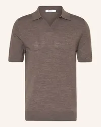 Reiss Strick-Poloshirt DUCHIE Braun