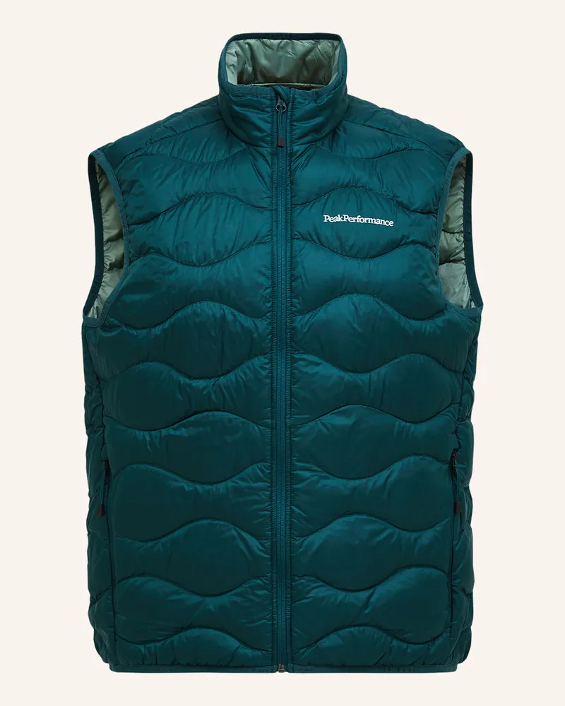 Peak Performance Daunenweste Helium gruen Neonblau